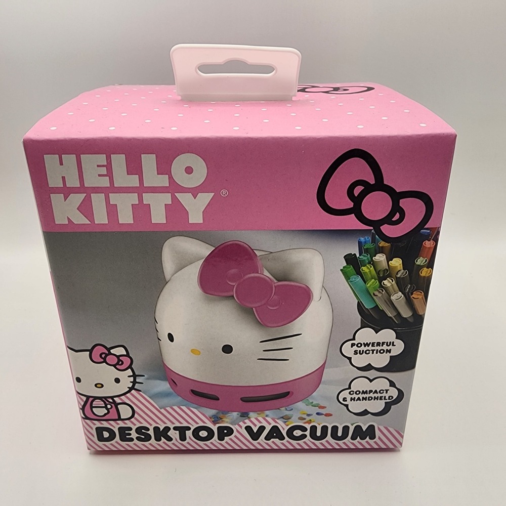 Hello Kitty Desktop Vacuum Sanrio Mini Handheld Cordless Desk Crumb Cleaner Pink